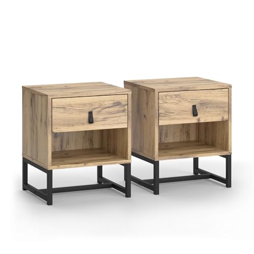Vicco Nachttisch Ezra, Nachtkommode, Eiche, 39 x 47 cm 2er Set Vicco Nachttisch Ezra, Nachtkommode, Eiche, 39 x 47 cm 2er Set