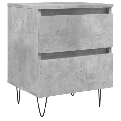 Genérico wenjingqi 826884 Nachttisch, Holz, Grau Beton, 40 x 35 x 50 cm