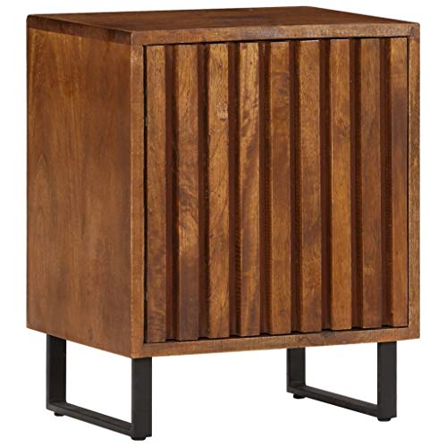 Festnight | Industrial Nachtschrank | Nachtkommode | Schlafzimmer Beistelltisch | Massives Mangoholz mit Eisenrohrbeinen 40 x 30 x 50 cm