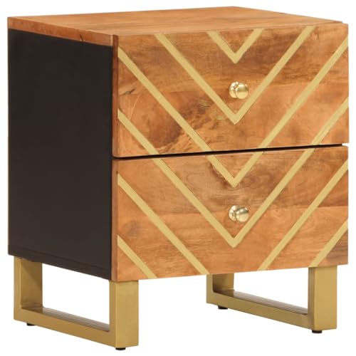SXJEQOC Schrank Klein Beistelltisch Outdoor Nachtschränkchen Bedside Tables - Nachttisch Braun und Schwarz Massivholz Mango für Wohnzimmer Badezimmer Jugendzimmer Balkon