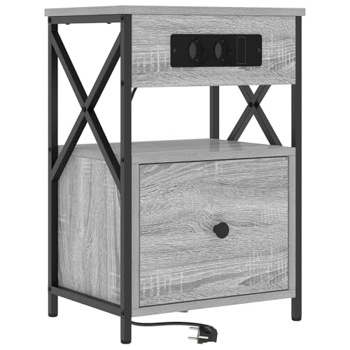 Vopese Nachttisch Grau Sonoma 40 x 31 x 60 cm Holzwerkstoff Schränke und Lagerung Model859496