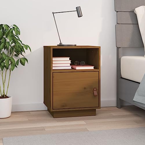 JHQHSM Honigbraun 40x34x55 cm mit 2 Fächern und 1 Tür Stauraum Kommode Schrank für Wohnzimmer Schlafzimmer Aufbewahrung Möbel