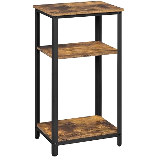 Yaheetech Vintage Telefontisch, Beistelltisch mit 3 Ablagen, Kleiner Nachttisch, Sofatisch, 40 x 30 x 74,5 cm, Metallgestell, ideal für Wohnzimmer Schlafzimmer Büro