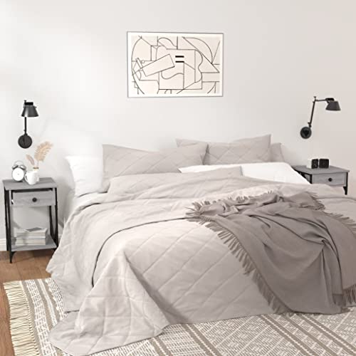 HEFZGDB Nachttische 2 STK. Grau Sonoma 40x42x60 cm Holzwerkstoff Nachtkasten Nachtkästchen Couchtisch Nachtschränkchen für Gästezimmer Hotel Schlafzimmer Wohnzimmer