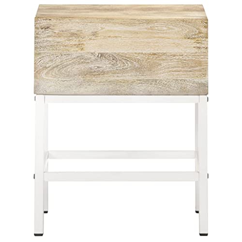HEFZGDB Nachttisch 40x30x50 cm Mango Massivholz Nachttisch Vintage Nachtschrank Beistelltisch Küchentisch für Schlafzimmer Wohnzimmer Gästezimmer Hotel