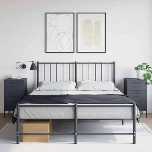 Xichuzi Nachttische 2 STK. Anthrazit 36x39x68 cm Kaltgewalzter Stahl, Nachtschrank, Nachtkästchen, Bedside Table, Nachtkommode, Nightstand, Nachttischschrank, Nachtkonsole - 843083