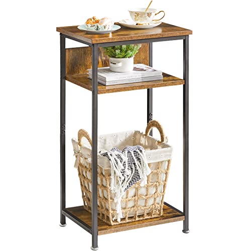 IBUYKE Beistelltisch, Nachttisch, Sofatisch, Couchtisch, mit 3 Ebenen, Industrie-Design, für Wohnzimmer, Schlafzimmer, TMJ408H