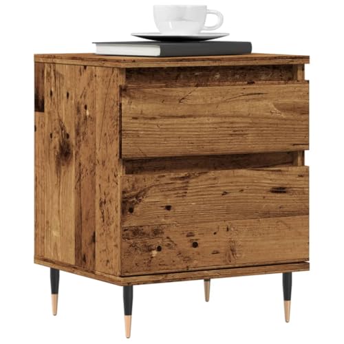 Rantry Nachttisch aus antikem Holz, 40 x 35 x 50 cm, aus mehrschichtigem Holz, Sideboard, Bodenschrank, Büromöbel, Nachttisch für Schlafzimmer, Modell 857396