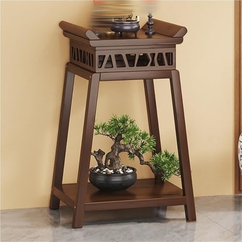 MESCXTY Vintage-Sofatisch mit Ablage, moderner Pflanzenständer mit ausgehöhltem Design, geeignet für Wohnzimmer, Eingangsbereich und Flur (40 x 30 x 74 cm)