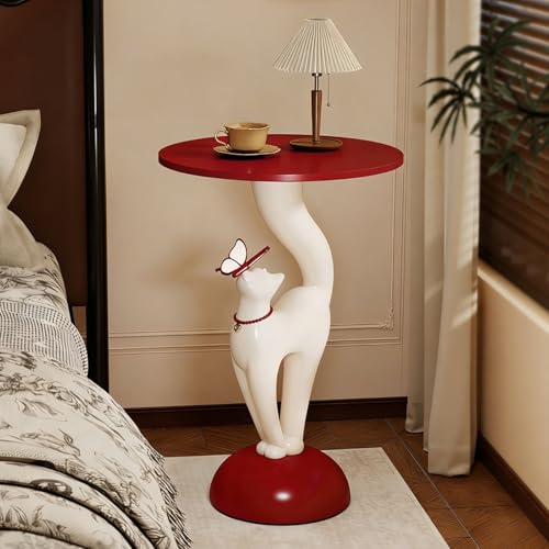 JixCJHj Nachttisch?Beistelltisch? couchtisch?Sofatisch?Nach tschrank ?einfache Montage, Moderner?Rund Nachtkästchen,Schublade passend zu jedem Bett & Schlafzimmer(White,50cm/2 0in)