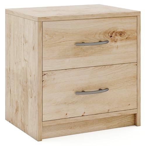 RELAX4LIFE Nachttisch Holz, Nachtschrank mit 2 Schubladen, Beistelltisch für Schlafzimmer Wohnzimmer Arbeitszimmer, Nachtkommode 38,5 x 28 x 39 cm RELAX4LIFE Nachttisch Holz, Nachtschrank mit 2 Schubladen, Beistelltisch für Schlafzimmer Wohnzimmer Arbeitszimmer, Nachtkommode 38,5 x 28 x 39 cm