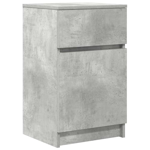 Generico kangqiling Nachttisch grau Beton 39 x 35 x 65 cm aus mehrschichtigem Holz, Beton Grau, 861325