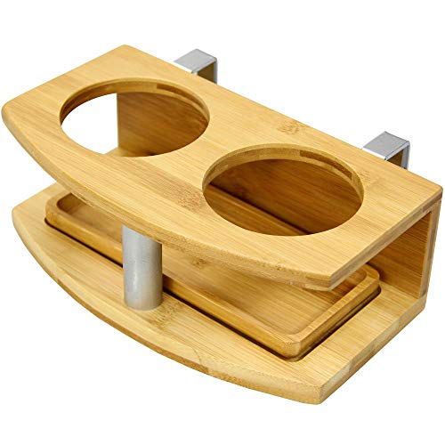  Nachtschrank, Nachtkonsole Getränkehalter Regal Bambus (Clips 31mm)