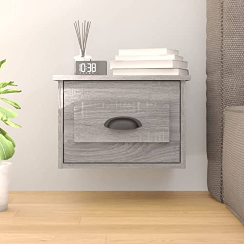 LVHUIDEH Wand-Nachttisch Grau Sonoma 41,5x36x28 cm