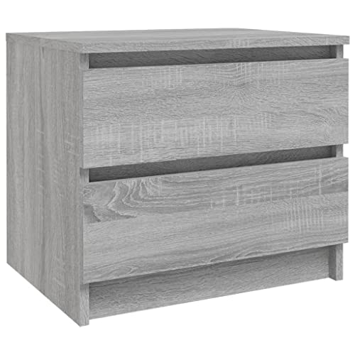 HEFZGDB Nachttische 2 STK. Grau Sonoma 50x39x43,5 cm Holzwerkstoff Nachttisch Vintage Nachttische Konsolentisch Lowboard für Hotel Wohnzimmer Gästezimmer Schlafzimmer