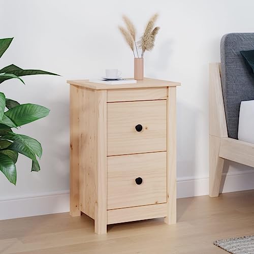 UTSRABFA Nachttisch beistelltisch badschrank schmal for Schlafzimmer Zimmer 40x35x61,5 cm Massivholz Kiefer