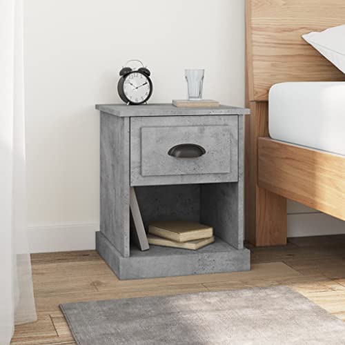 PUEOSZX Nachttisch für Schlafzimmer Aufbewahrungsschrank Betttisch aus Holz Schlafzimmermöbel seitliche Schränke Dekoration platzsparendes Design Grau Beton 39x39x47,5 cm
