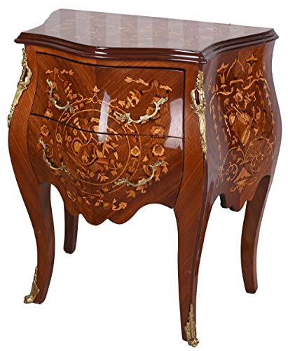 Barock Kommode Intarsien Nachtkommode Antik Nachtschrank Nachttisch cat006 Palazzo Exklusiv