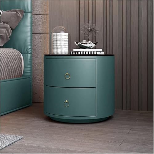 Nachttisch aus Leder mit Schubladen und Ablage aus gehärtetem Glas für Schlafzimmer und Büro, moderner schicker Nachttisch mit stilvollem Design