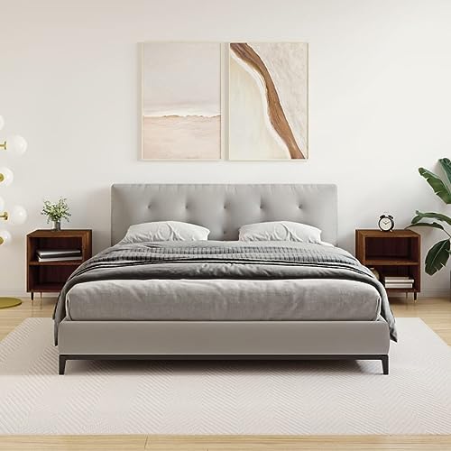 Runheo Nachttische 2er-Set, Braun Eichen-Optik, 40x30x50 cm, Holzwerkstoff, moderner Night Stand, stilvoller Beistelltisch für Schlafzimmer, Wohnzimmer end Table