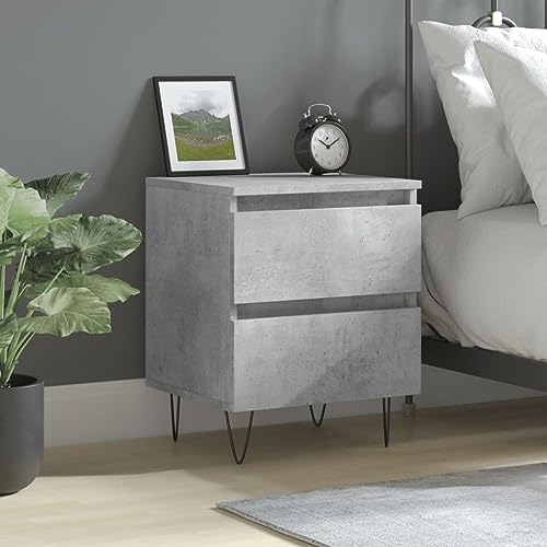 TJROO Nachttische Schrank Aufbewahrungsbox Nachttisch Couchtisch Möbel für Wohnzimmer Schlafzimmer oder Büro Home Decor Klassisches Design Grau Beton 40x35x50cm