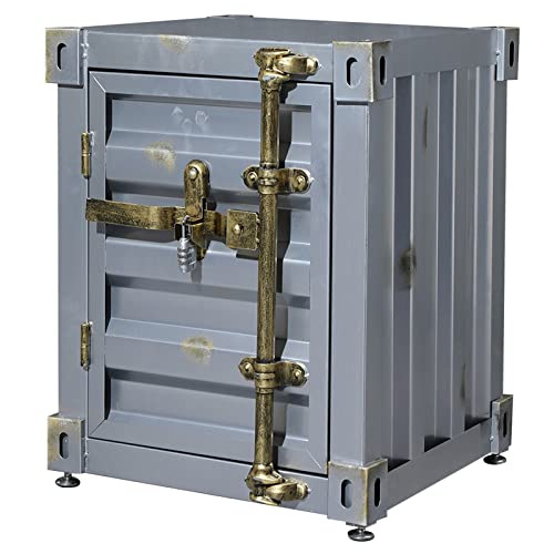 Nachttisch, Retro-Industrie-Stil, Aufbewahrungsschrank, kreativer Couchtisch aus Metall, Ecktisch, dekorativer Schlafzimmerschrank, Silber