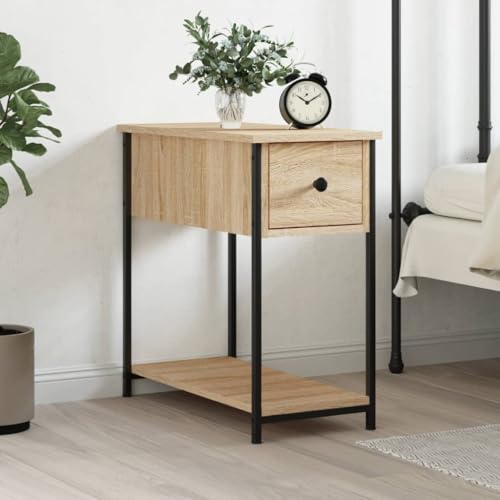 FOZICV Nachttisch Modernem Möbel für Schlafzimmer Beistellschrank Schlichten und Kompakten Design Aufbewahrungsschrank Inneneinrichtung Sonoma-Eiche 30x60x60 cm