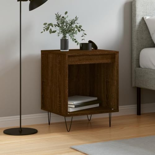 LVHUIDEH Nachttisch Braun Eichen-Optik 40x35x50 cm Holzwerkstoff