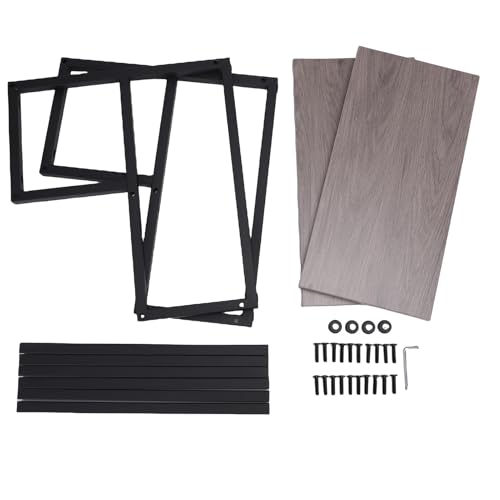 CHEOTIME 2-Stufen-Tritthocker aus Holz für Erwachsene und Kinder, robuster, robuster Stahlrahmen mit Holzstufen, Nachttisch-Fußhocker mit 500 Pfund Tragkraft, Rutschfester