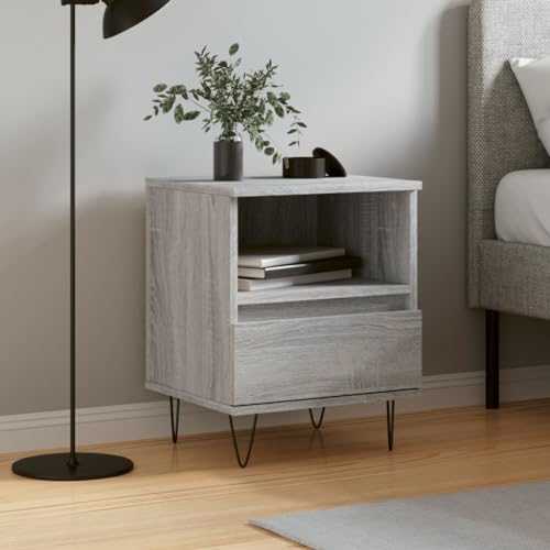 LVHUIDEH Nachttisch Grau Sonoma 40x35x50 cm Holzwerkstoff