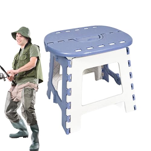 Klappbarer Tritthocker, tragbarer Campingstuhl, rutschfestes, faltbares Design, leicht und kompakt, 29,5 x 24,5 x 26,5 cm, 1 Stück, schwarz, für Nachttisch, Küche, Wandern