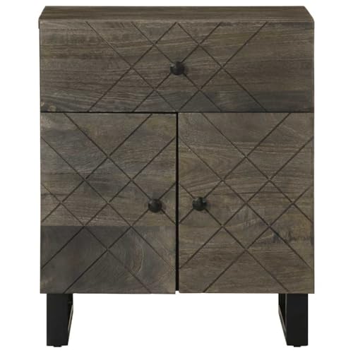 HEFZGDB Nachttisch Schwarz 50x33x60 cm Massivholz Mango Nachttisch Organizer Beistelltisch Couchtisch Konsolentisch für Wohnzimmer Schlafzimmer Gästezimmer Hotel