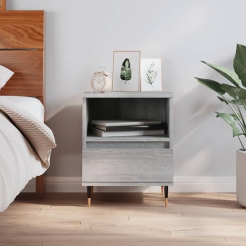 LVHUIDEH Nachttisch Grau Sonoma 40x35x50 cm Holzwerkstoff