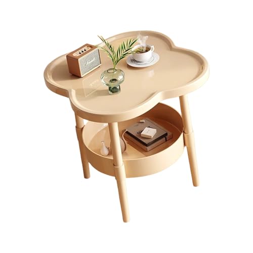 ZYKEJJDDAK Cremefarbener Nachttisch-Organizer, wasserdichte Oberflächen, abgerundete Kanten, tragbares Design, kleine Raummöbel für den Haushalt, leicht, Nachttisch-Organizer