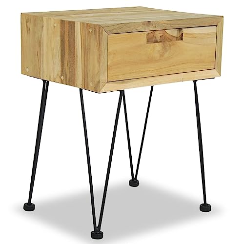 QJBSAVVA Sofatisch Zeitungsständer Nachttisch Schmal Nachttische - Nachttisch 40 x 30 x 50 cm Teak Massiv für Balkon Wohnzimmer Any Bed Draußen