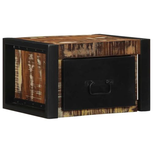 ULUYYUC Side Table Bedroom Nachttische Bedside Tables Nachttisch Klein - Nachttische 2 STK. Mehrfarbig 40x35x25 cm Altholz Massivholz für Schlafzimmer Küche Wohnzimmer Jugendzimmer