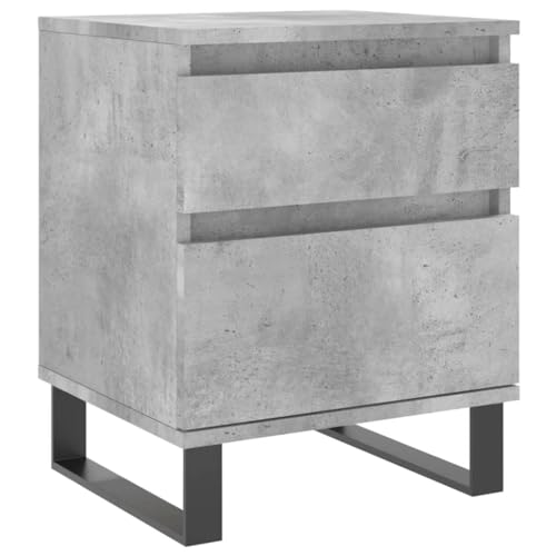 Genérico wenjingqi 830692 Nachttisch, Holz, Grau Beton, 40 x 35 x 50 cm