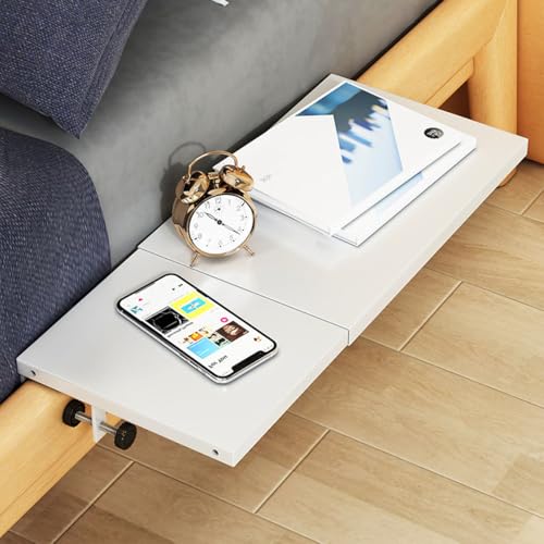 VNLCPX Bettablage zum Einhängen Metall, Nachttischregal Regal, Einhängeregal Hochbett, Tablett Organizer für Bett für Handy Bücher und Mehr, Ausziehbar 36-60 cm, Weiß VNLCPX Bettablage zum Einhängen Metall, Nachttischregal Regal, Einhängeregal Hochbett, Tablett Organizer für Bett für Handy Bücher und Mehr, Ausziehbar 36-60 cm, Weiß