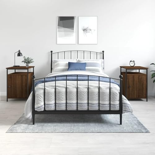 Fasba Nachttische 2 STK. Braun Eichen-Optik 40x42x60 cm Holzwerkstoff, Beistelltisch mit viel Stauraum, Nachtschrank, Nachtkommode, Nachtkonsole/ 825872