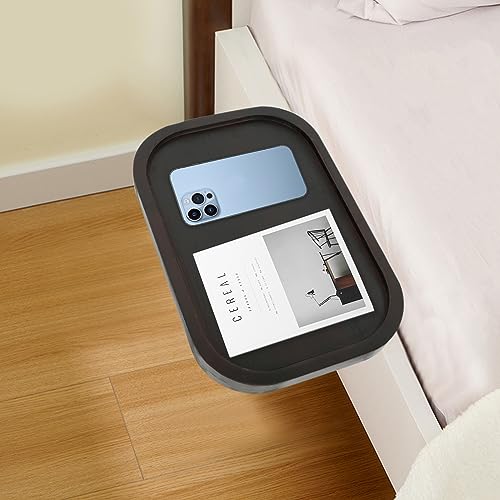 ZJT Nachttischregal, Nachttisch Regal Hängend, Bettablage, Aufhängen Tablett, Bett Organizer Nachttisch für Mobiltelefon, Fernbedienung, Wasserbecher (Braun)