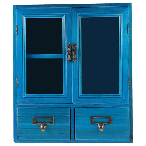 FOMIYES Nachttisch Wandschrank mit Doppeltür Vintage Aufbewahrungsschrank für Schlafzimmer Platzsparender Holzschrank mit Stabilem Material