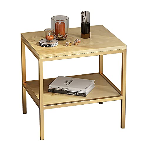 bingomiynhg Nachttisch, einfacher Beistelltisch aus Schmiedeeisen im amerikanischen Landhausstil, Doppel-Beistelltisch/Couc htisch (40 x 50 x 50 cm) (Farbe: B)