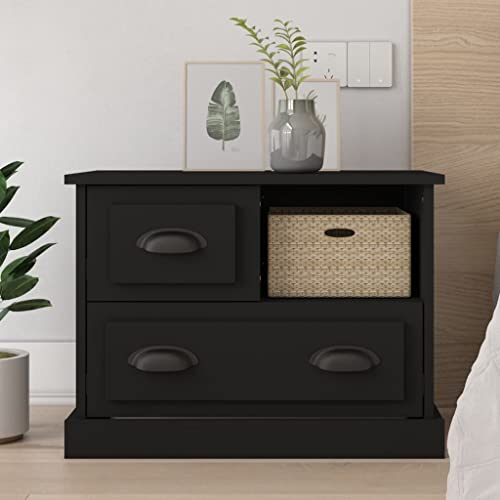 MOBCANT Nachttisch, Beistellschrank Sofatisch Nachttischschrank Nachtschrank Geeignet für Wohnung Wohnstube Hotel Schlafsaal Schwarz 60x39x45 cm