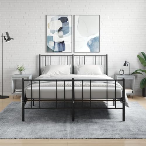 Snsowed Nachttische 2 STK. Betongrau 40x35x50 cm Holzwerkstoff, Nachtschrank, Nachtkästchen, Bedside Table, Nachtkommode, Nightstand, Nachttischschrank, Nachtkonsole - 830725