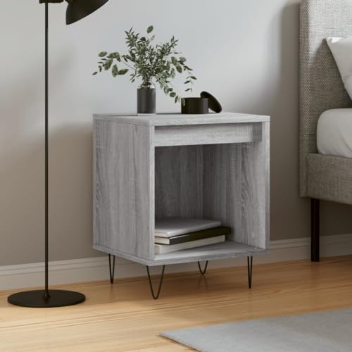 LVHUIDEH Nachttisch Grau Sonoma 40x35x50 cm Holzwerkstoff