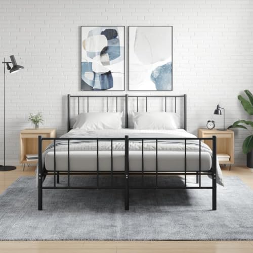 Fasba Nachttische 2 STK. Sonoma-Eiche 40x35x50 cm Holzwerkstoff, Beistelltisch mit viel Stauraum, Nachtschrank, Nachtkommode, Nachtkonsole/ 830723