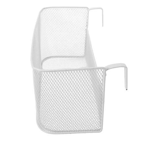 ERINGOGO Hängekorb aus Metall mit Belüftungsnetz 27cm Weiß Aufbewahrungskorb für Bad Küche und Nachttisch Vielseitiger Organizer zum Einhängen über Schranktüren und Bettgestell