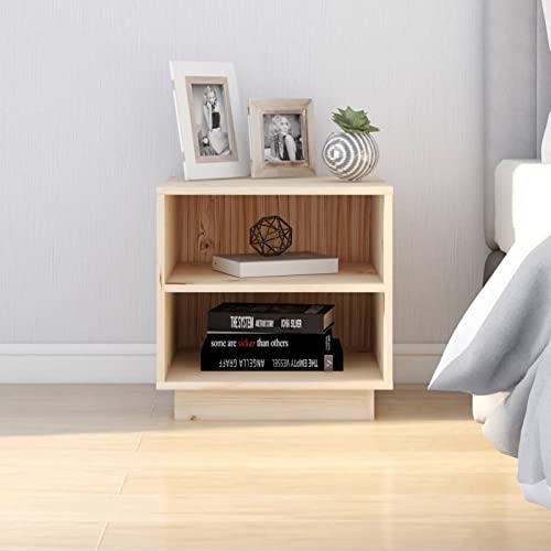 Snsowed Nachttisch, Nachtschrank, Nachtkästchen, Nachtkommode, Bedside Table, Nacht Tisch, 40x34x40 cm Massivholz Kiefer