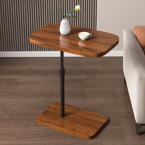 Moderner C-Tisch für Wohnzimmer/Schlafzimmer einstellbar C-förmigen Beistelltisch für Sofa TV-Tablett Tisch, der unter schwarzem Nussbaum Finish elegantes Design gleitet.