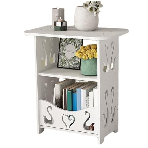 Dorccsi Kleiner Nachttisch, 27, 9 x 40, 6 cm, multifunktional, platzsparend, weiß, Kleiner Tisch, Lagerregal für Wohnzimmer, Zuhause, Schlafzimmer, Nachttisch, weißer Beistelltisch